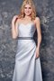 Empire Taille A-Line Sittsames Brautjungfernkleid mit Herz-Ausschnitt mit Schleife