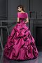 Duchesse-Linie Satin Sittsames Bodenlanges Quinceanera Kleid mit Applikation