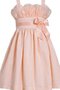 Plissiertes Ärmelloses Chiffon A-Line Blumenmädchenkleid mit Schmetterlingsknoten