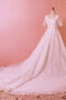 Spitze Ehrenvoll Prinzessin Konservatives Brautkleid mit V-Ausschnitt