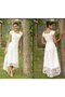 Vintage A-Line Spitze Romantisches Brautkleid mit gekappten Ärmeln