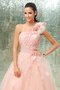 Tüll Duchesse-Linie A Linie Quinceanera Kleid mit einem Schulter mit Blume