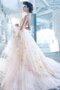 Herz-Ausschnitt Natürliche Taile Sweep Train Tüll Brautkleid ohne Ärmeln