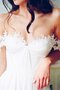 Chiffon Strand Schulterfrei Brautkleid mit Bordüre mit Plissierungen