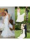 Rückenfreies Reißverschluss Tiefer V-Ausschnitt Romantisches Luxus Brautkleid