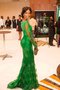 Prinzessin Hoher Kragen Natürliche Taile A-Line Abendkleid mit Applike