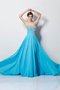 Natürliche Taile Perlenbesetztes Herz-Ausschnitt Chiffon Anständiges Abendkleid