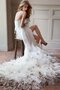 Sweep Zug Meerjungfrau Stil Organza Trägerloser Ausschnitt Brautkleid mit Rücken Schnürung