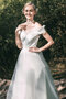 Schlussverkauf Tüll Formelles Bodenlanges Brautkleid mit Gekappten Ärmeln
