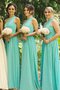 A-Linie Normale Taille Anständiges Brautjungfernkleid mit Plissierungen aus Chiffon