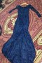 Meerjungfrau Stil Langärmeliges Sweep Train Ballkleid aus Spitze mit Bordüre