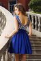 Natürliche Taile Chiffon Prinzessin Kurzes Cocktailkleid mit Applikation