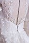 Lange Ärmeln Satin Bescheidenes Brautkleid mit Applikation mit Bordüre