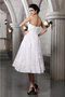 Reißverschluss A-Line Empire Taille Kurzes Brautkleid mit Applike