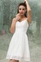 Ärmelloses A-Linie Plissiertes Schlichtes Brautkleid mit Reißverschluss