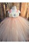 Duchesse-Linie Empire Taille Knöchellanges Blumenmädchenkleid mit Plissierungen mit Rüschen