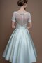 Schaufel-Ausschnitt A-Line Klassisches Brautkleid mit Knöpfen mit Gürtel