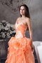 Herz-Ausschnitt Duchesse-Linie Quinceanera Kleid mit Rüschen mit Blume