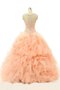 Chiffon Duchesse-Linie Schlüsselloch Rücken Organza Quinceanera Kleid mit Bordüre