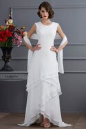 Ärmelloses Enganliegendes Normale Taille Chiffon Brautmutterkleid mit Bordüre