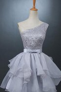 Organza A-Linie Ein Schulter Jugendweihekleid mit Schleife aus Chiffon