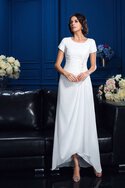 Vorn Kurz Hinten Lang Reißverschluss Prinzessin A-Line Chiffon Brautmutterkleid