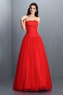 Duchesse-Linie Organza Ärmelloses Bodenlanges Quinceanera Kleid mit Perlen