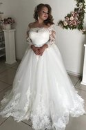 Ausgezeichnet Spitze Normale Taille Bodenlanges Sittsames Brautkleid