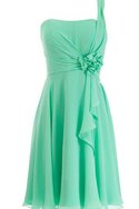 A-Linie Chiffon Empire Taille Cocktailkleid mit Blume mit Reißverschluss