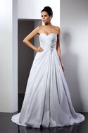 A-Line Ärmellos Prinzessin Brautkleid mit Rücken Schnürung mit Rüschen