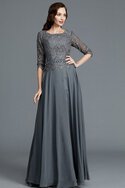 Schaufel-Ausschnitt Natürliche Taile Prinzessin Ärmelloses A-Line Brautmutterkleid