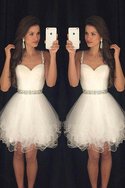 Normale Taille A Linie Ärmelloses Kurzes Abiballkleid mit Herz-Ausschnitt