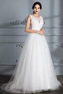 Natürliche Taile A-Line Prinzessin Tüll Sweep Zug Brautkleid