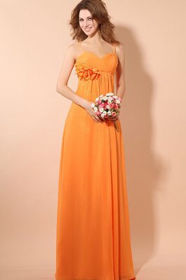 Reißverschluss Ärmellos A-Line Schlichtes Brautjungfernkleid mit Blume