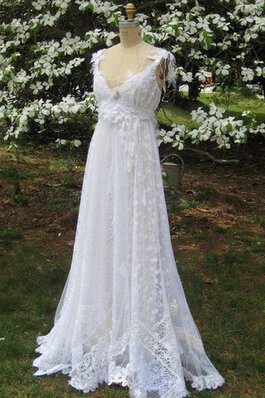 A-Linie Legeres Brautkleid mit Bordüre mit Schleife