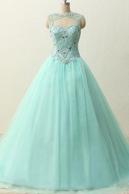 Organza Duchesse-Linie Ärmelloses Quinceanera Kleid aus Tüll mit Perlen