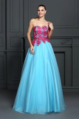 Empire Taille Satin Bodenlanges Sittsames Quinceanera Kleid mit Herz-Ausschnitt