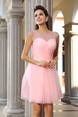 Prinzessin Satin A Linie Normale Taille Cocktailkleid mit Perlen