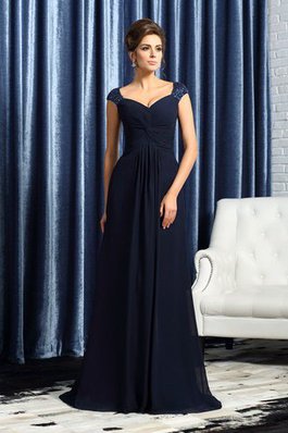 Chiffon Empire Taille A-Linie Ärmellos Brautmutterkleid mit Applikation