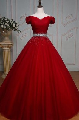 Natürliche Taile A Linie Ärmelloses Quinceanera Kleid mit Bordüre mit Rücken Schnürung