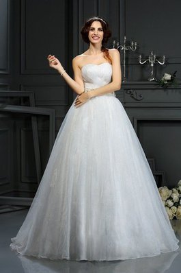 Gericht Schleppe Organza Reißverschluss A Linie Prinzessin Brautkleid