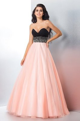 Ärmelloses Satin Reißverschluss Anständiges Quinceanera Kleid mit Herz-Ausschnitt