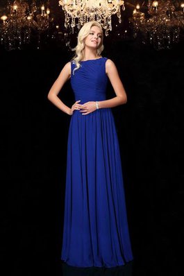 Ärmellos Natürliche Taile Bateau Ausschnitt A-Line Chiffon Abendkleid