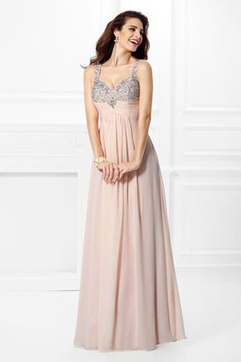 A-Linie Chiffon Ärmelloses Spaghetti Träger Bodenlanges Ballkleid