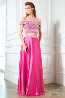 Ärmelloses A-Line Prinzessin Abendkleid aus Satin mit Reißverschluss