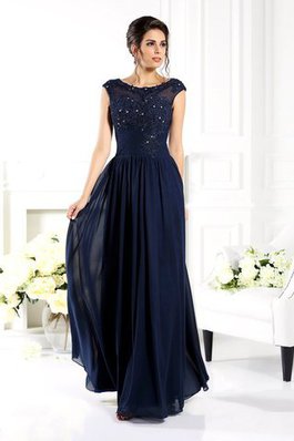 Chiffon Empire Taille Schaufel-Ausschnitt Sittsames Brautmutterkleid ohne Ärmeln