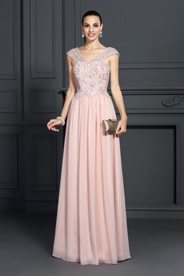 Chiffon Ärmelloses Breiter Träger Spaghetti Träger Ballkleid mit Applikation