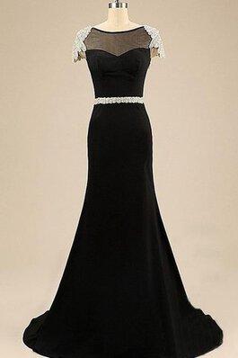 Chiffon Sweep Zug Meerjungfrau Stil Reißverschluss Ballkleid mit Bordüre