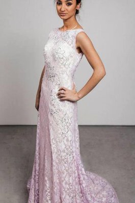 Juwel Ausschnitt A-Line Modern Abendkleid mit Bordüre ohne Ärmeln