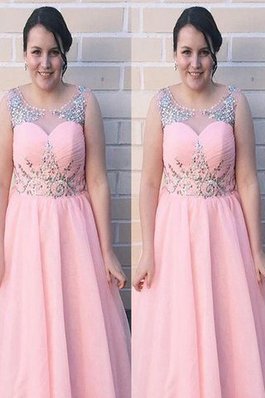 A-Linie Prinzessin Bodenlanges Ballkleid in großen Größe aus Chiffon